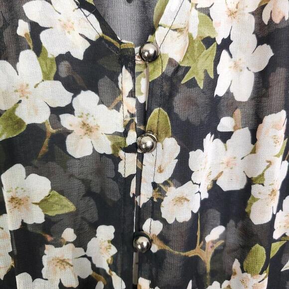 Forever 21 Top Womens 3X Duster Kimono Longline Floral Button Front Lightweight - Picture 3 of 10